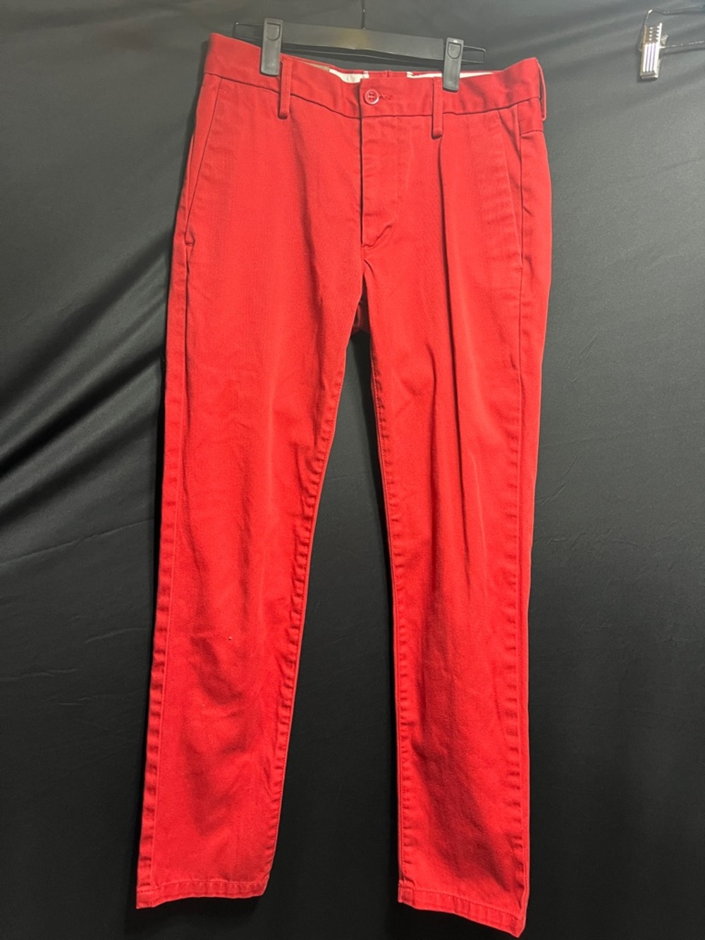 Red Straight-Leg Pants